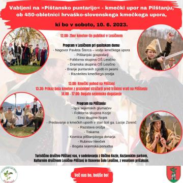 Vabilo - Kmećki upor na Pilštanju